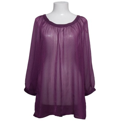 Isolde, Bluse, Größe: 42, Lila/Schwarz, Polyester, Gepunktet, Damen #hoA