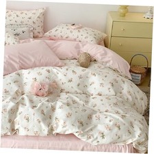 Floral Duvet Cover Set Queen Queen No Comforter Reversible Pink Floral