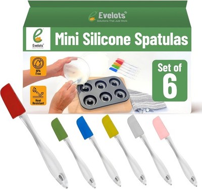 Set of 6 Mini Silicone Spatulas for Kitchen Cooking & Baking,