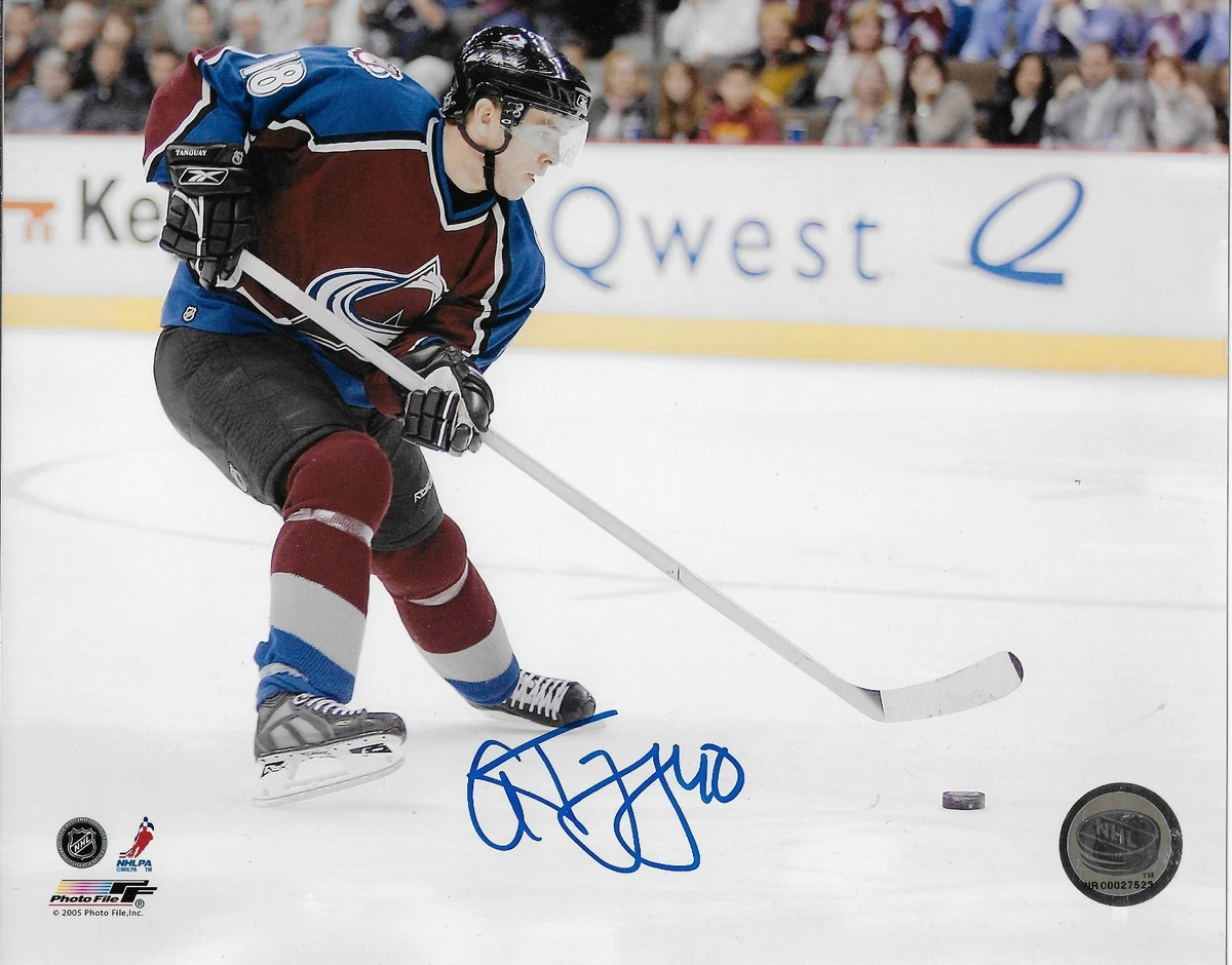 Rondelle De Hockey Signée Alex Tanguay - Colorado Avalanche - Avec Certificat Topps - Originale