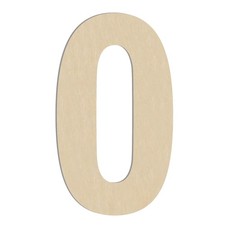 Large Wooden Number 0 17 Inch 1/4 Thick Big Wood Digit Wall Decor Crafts