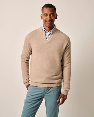 johnnie-O Esteban Johnny Collar Sweater Sand