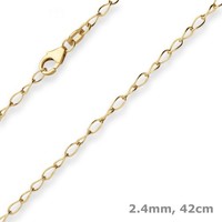 2,4Mm Ankerkette Weit Goldkette Collier Halskette Aus 375 Gold Gelbgold 42Cm