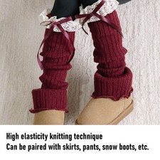 Girls Ballet Style Leg Warmers Autumn Winter Knitted Non Slip Stretchy Leg