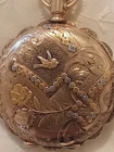 Absolutely Gorgeous Antique Waltham Women's Pocket Watch Flowers Bird Scrolls