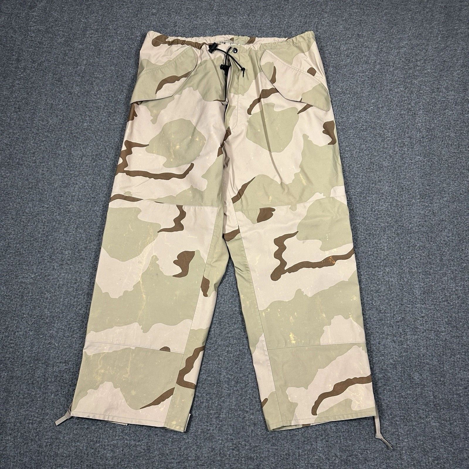 US Military ECWCS Gore-Tex Desert Camo Trousers Lrg Short Waterproof Shell Pants