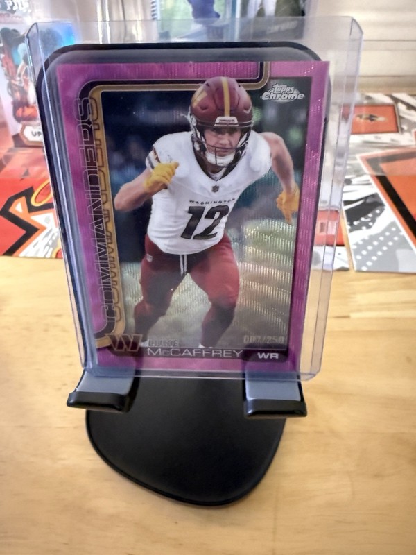 2025 Topps Chrome Luke McCaffrey Pink Wave Refractor /250 Commanders #298 