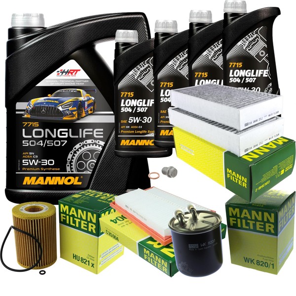 Inspektionspaket 9L Mannol Longlife 5W-30 FüR Mercedes X164 GL 320 CDI 4Matic-image