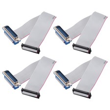 4 Pcs Flat Ribbon Cable, 2.54mm Pitch 31.8mm Width 26 Pin Male DB25 to FC-26