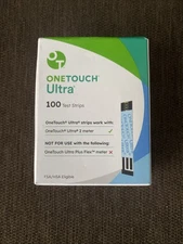 100 ONE TOUCH ULTRA TEST STRIPS 1 BOX OF 100, EXP 12-31-25+ SEALED BOX