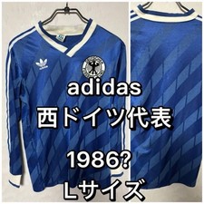 ADIDAS WEST GERMANY 1986 Jersey Long Sleeve Descente 90s Soccer Shirt L Retro