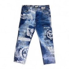 Moschino Jeans Made in Italy Vintage 90s Graffiti Painted Denim 36