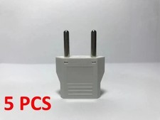 USA to EU Europe Power Jack Wall Plug Converter Travel Adapter - 5 pack white.