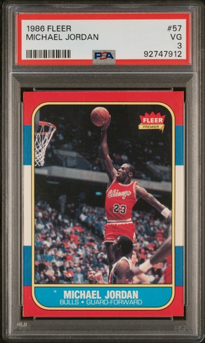 1986 FLEER #57 MICHAEL JORDAN ROOKIE RC PSA 3