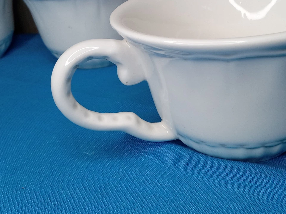 Conjunto de 5 xícaras de café porcelana qualidade barroca 7 oz branco American Atelier 5286  - Imagem 3 de 4