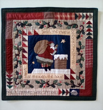 Handmade Quilted Christmas Wall Hanging 32x33