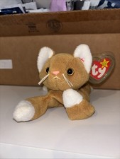 TY Beanie ORIGINAL Baby NIP the Gold Cat 7.5 inch MWMTs Stuffed Animal Toy