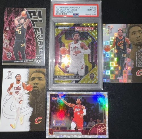 Donovan Mitchell PSA 10 Gold /49 Prizm Monopoly + 4 Card Lot Cavaliers
