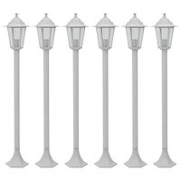 Garten-Pollerleuchte 6 Stk. E27 110 Cm Aluminium Weiß