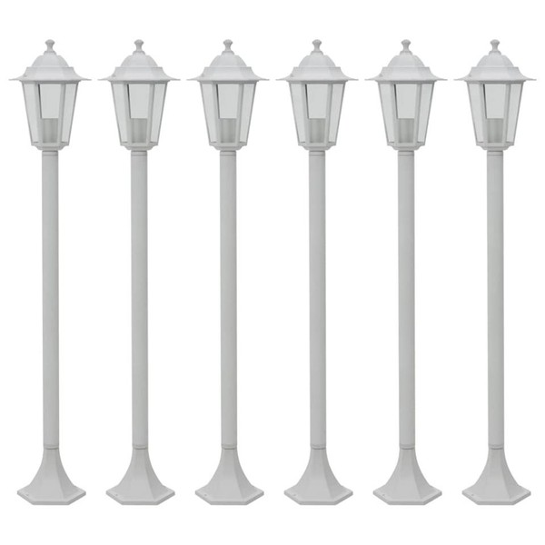 Garten-Pollerleuchte 6 Stk. E27 110 Cm Aluminium Weiß-image