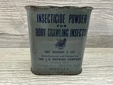 Insecticide Powder for Body Crawling Insects Empty Small Tin Vintage Collectible