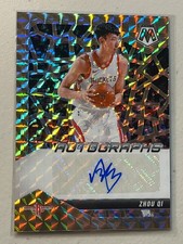 Zhou Qi 2024-25 Panini Mosaic /75 Bronze Prizm Autograph Auto #AM-ZHO Rockets