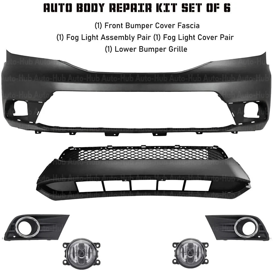 Conjunto de cubierta de parachoques delantero fascia y luz antiniebla para Honda Pilot 2012-2015 Foto 2 de 4