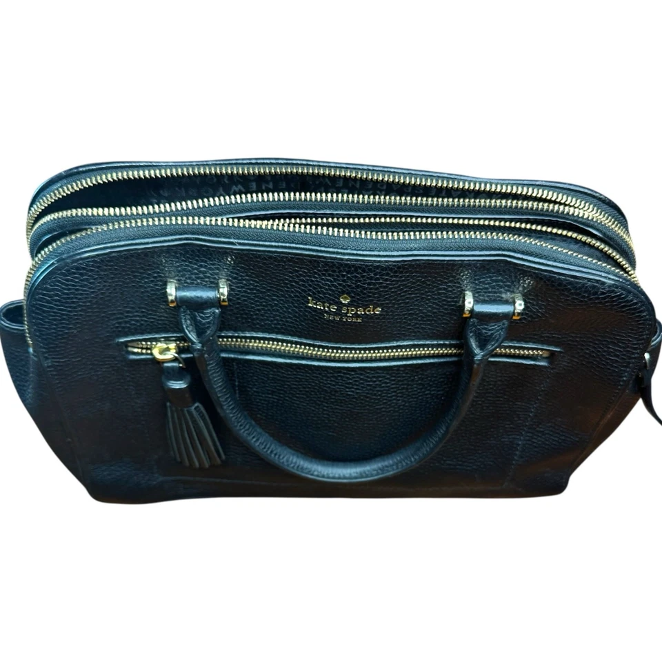 Cartera mediana Kate Spade New York Chester Street Kalen de cuero granulado negro Foto 4 de 4