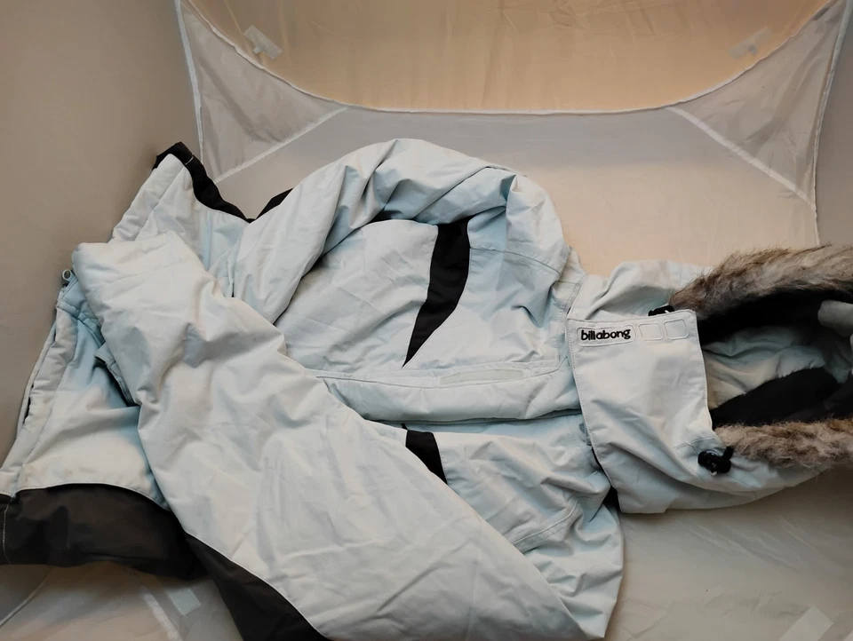 Mujer Billabong Esquí Snowboard Chaqueta Día Sueño Talla Mediana Lt Azul Gris Oscuro Foto 4 de 4