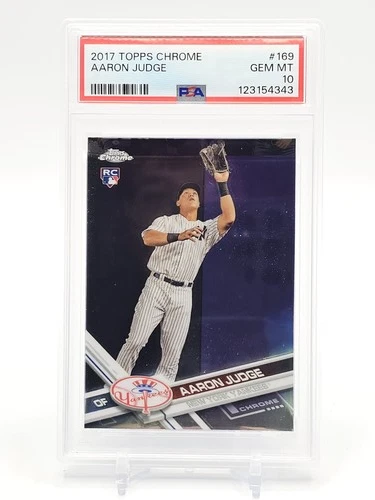 AARON JUDGE 2017 TOPPS CHROME ROOKIE #169 YANKEES PSA 10 Q5752
