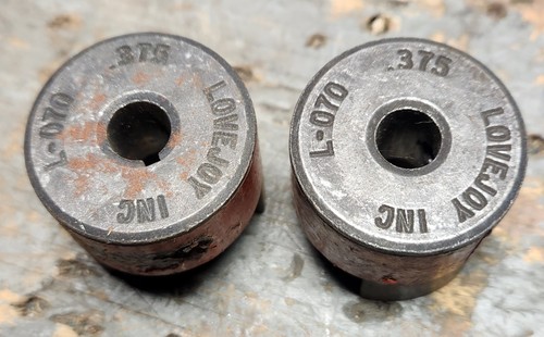 (Lot of 2) Lovejoy L-070 X .375 Jaw Coupling Hub Keyed Bore