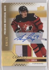2022 Team Canada Juniors Premium Signatures 28/125 Ridly Greig #7 Patch Auto au7
