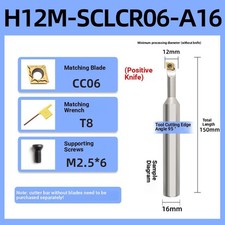 SCKCR/SCLCR/SCLCL Tool Holders H04H-H25S 95° - Single Piece for CNC Turning