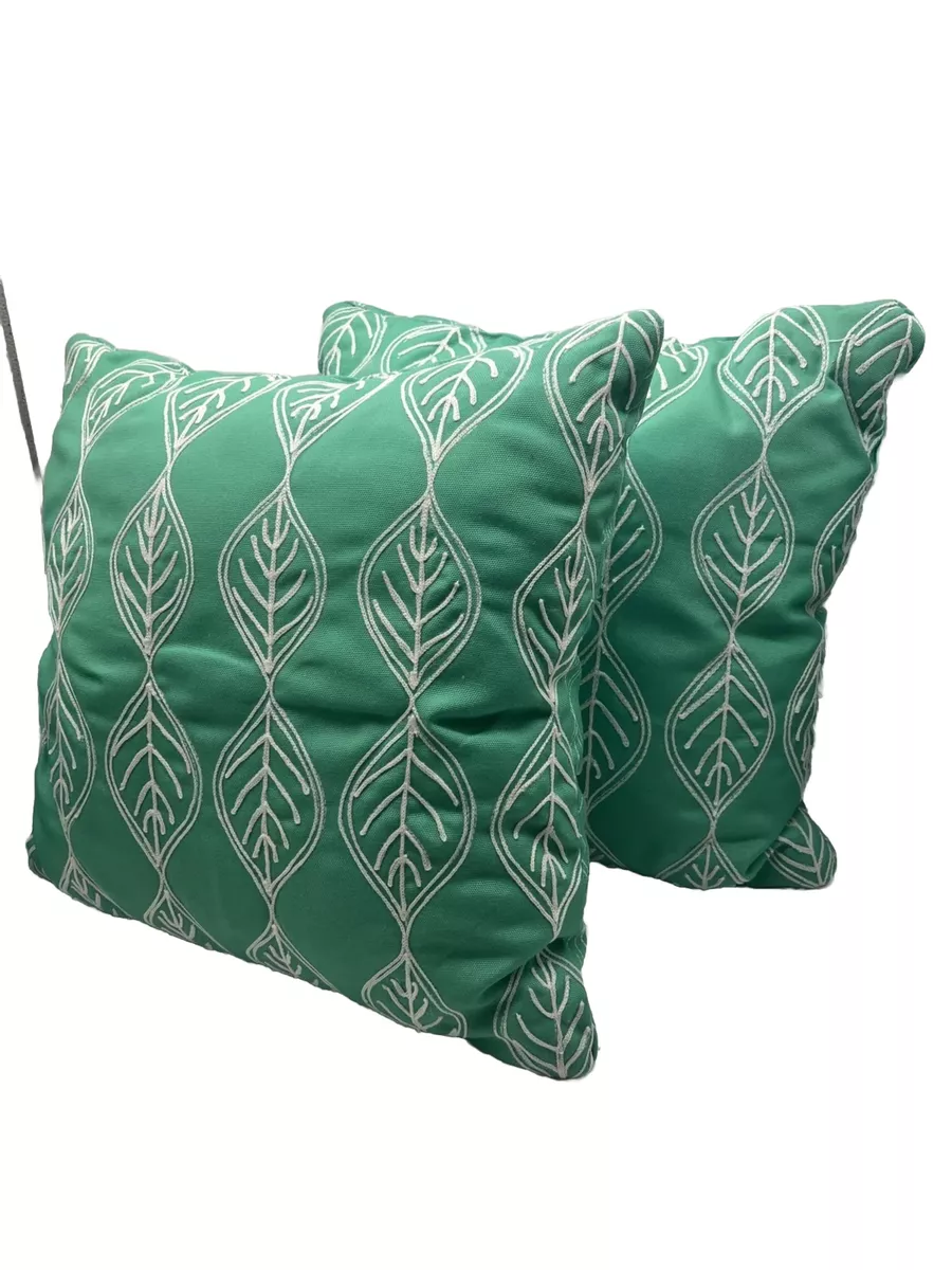 Hobby Lobby Spring Green White Embroidered Decrotive Throw