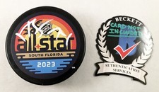 Juuse Saros Signed 2023 All Star Hockey Puck Nashville Predators Beckett BAS COA