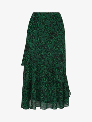 Whistles Green Jungle Cat Leopard Print Tiered Midi Skirt UK 8 36 4 RP for  sale online | eBay