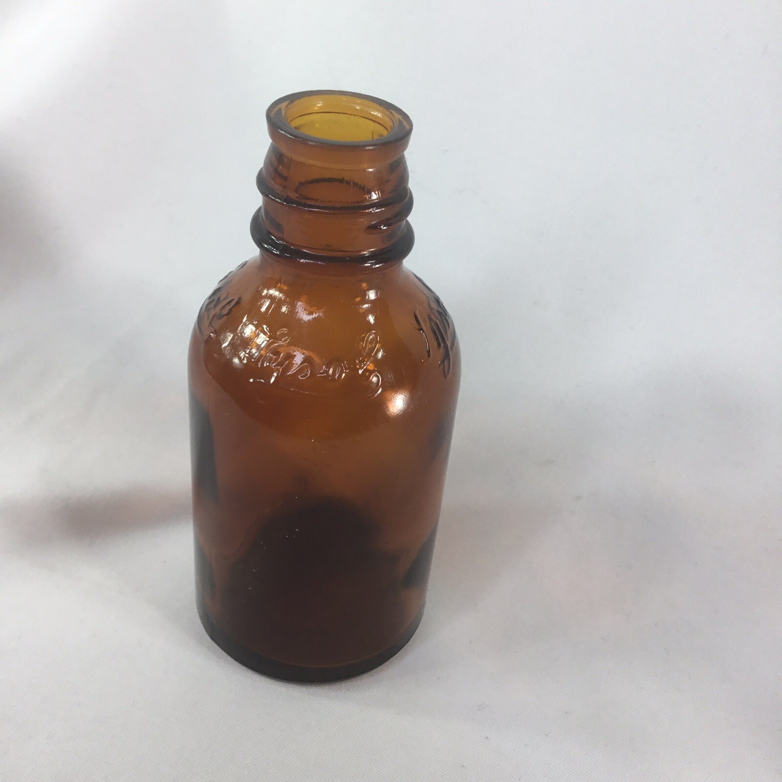 Lysol Amber Brown Embossed Glass Bottle VTG Apothecary Antique Pharmacy