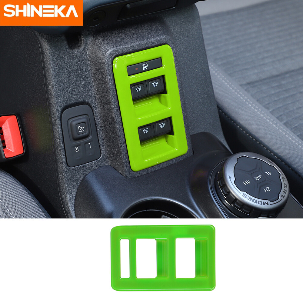 Car Window Switch Button Trim Cover Accessories For Ford Bronco 2021+ Green