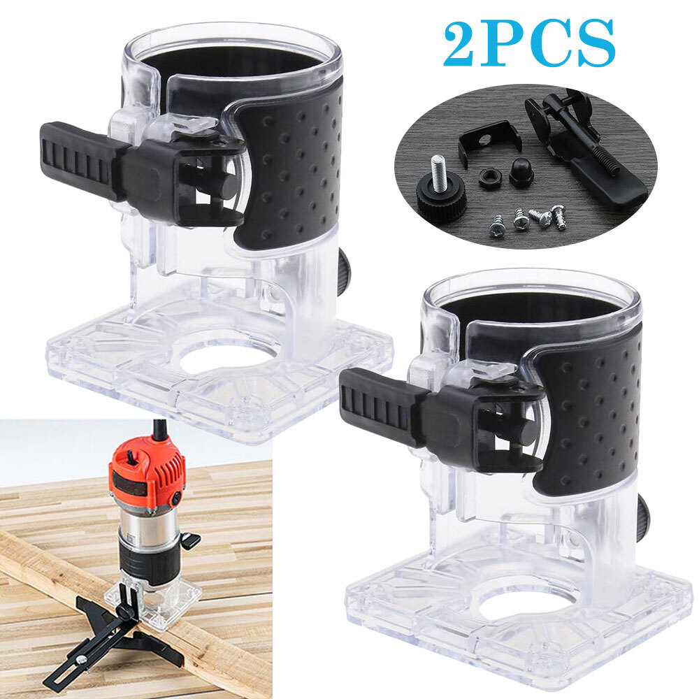 2 Pcs 88x80mm Plastic Woodworking Trimmer Router Base clear for Makita