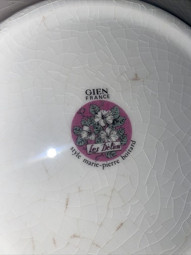 4 GIEN France Les Delices Salad DessertPlates 8.5" Marie Pierre Boitard Embossed - Picture 5 of 12