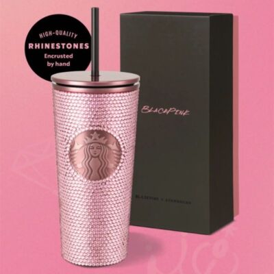 Starbucks Reusable Cold Cup Tumbler with Dark Pink Rose Crystals – With  Love Boss Lady