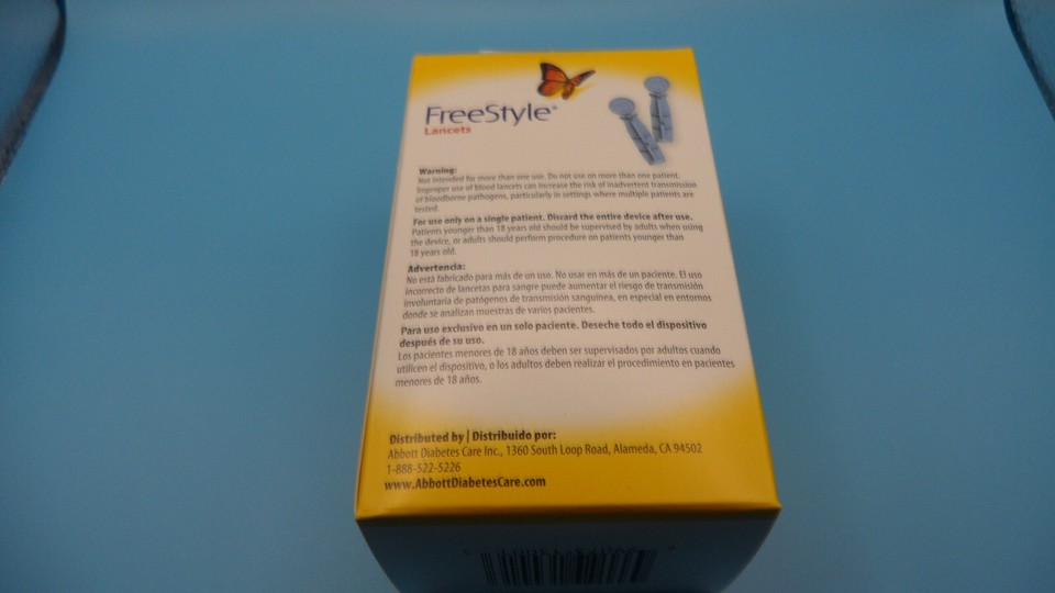 Freestyle lite lancets box of 100 for diabetic blood glucose testing
