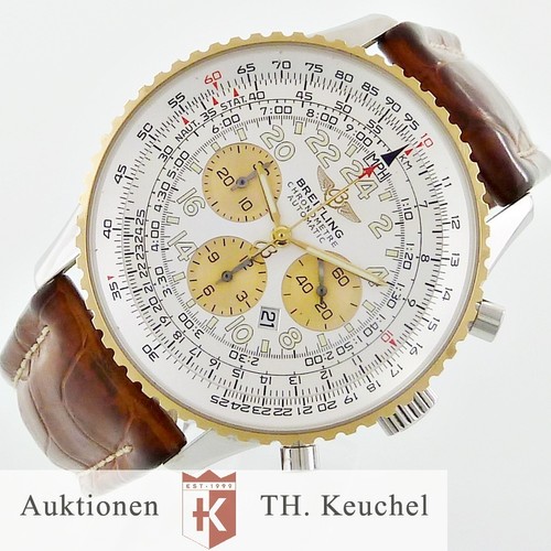 BREITLING NAVITIMER COSMONAUTE CHRONOGRAPH GOLD STAHL LEDERB D 22322 CHRONOMETRE