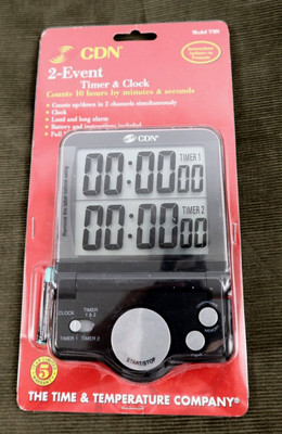 CDN TM9 2 Event Timer & Clock Counts Up/down 2 Channels 2 Way Mounting New