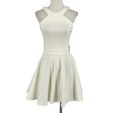 ASOS Womens Dress Juniors Petite 1 White Sleeveless Mini Open Back Zipper Sexy