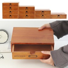 Stacking Wooden Storage Drawers Chest Office Organiser Chic Box Table Top Case