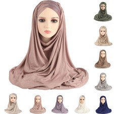 Muslim Women Instant Hijab Headscarf Prayer Wrap Islamic Turban Headwrap Shawl