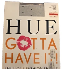 HUE Women's Gotta Have it Control Top Pantyhose Tulle Dot Steel # 10734N SZ 1