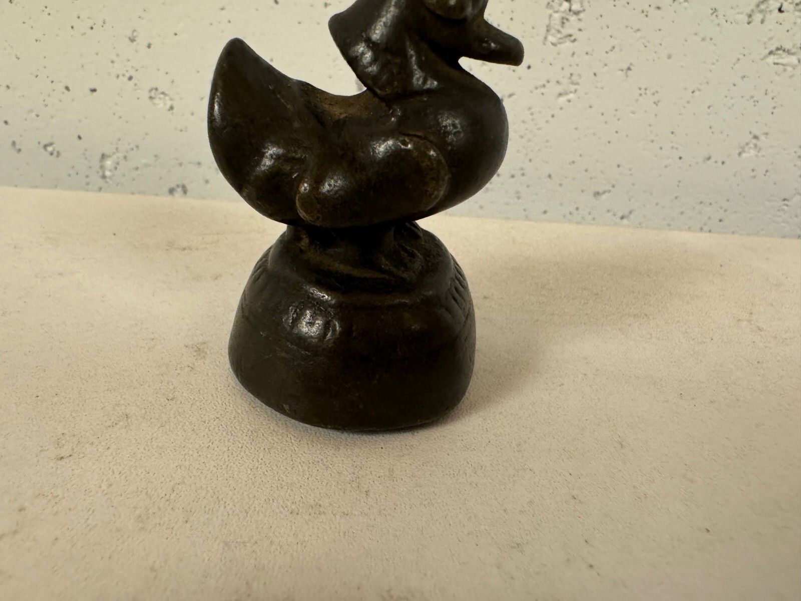 Antique Burmese Bronze Duck Form Opium Weight 318 grams