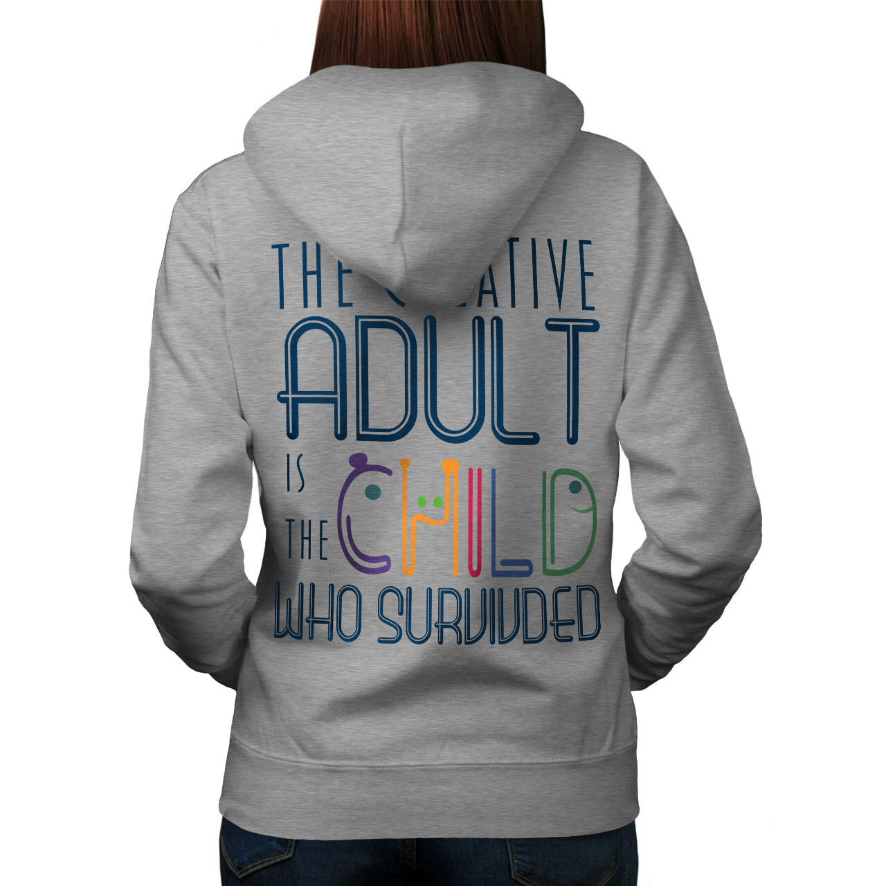 Wellcoda Creative Adult Funny Quote Womens Hoodie Back